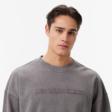  Les Benjamins Relaxed Fit Unisex Gri Sweatshirt