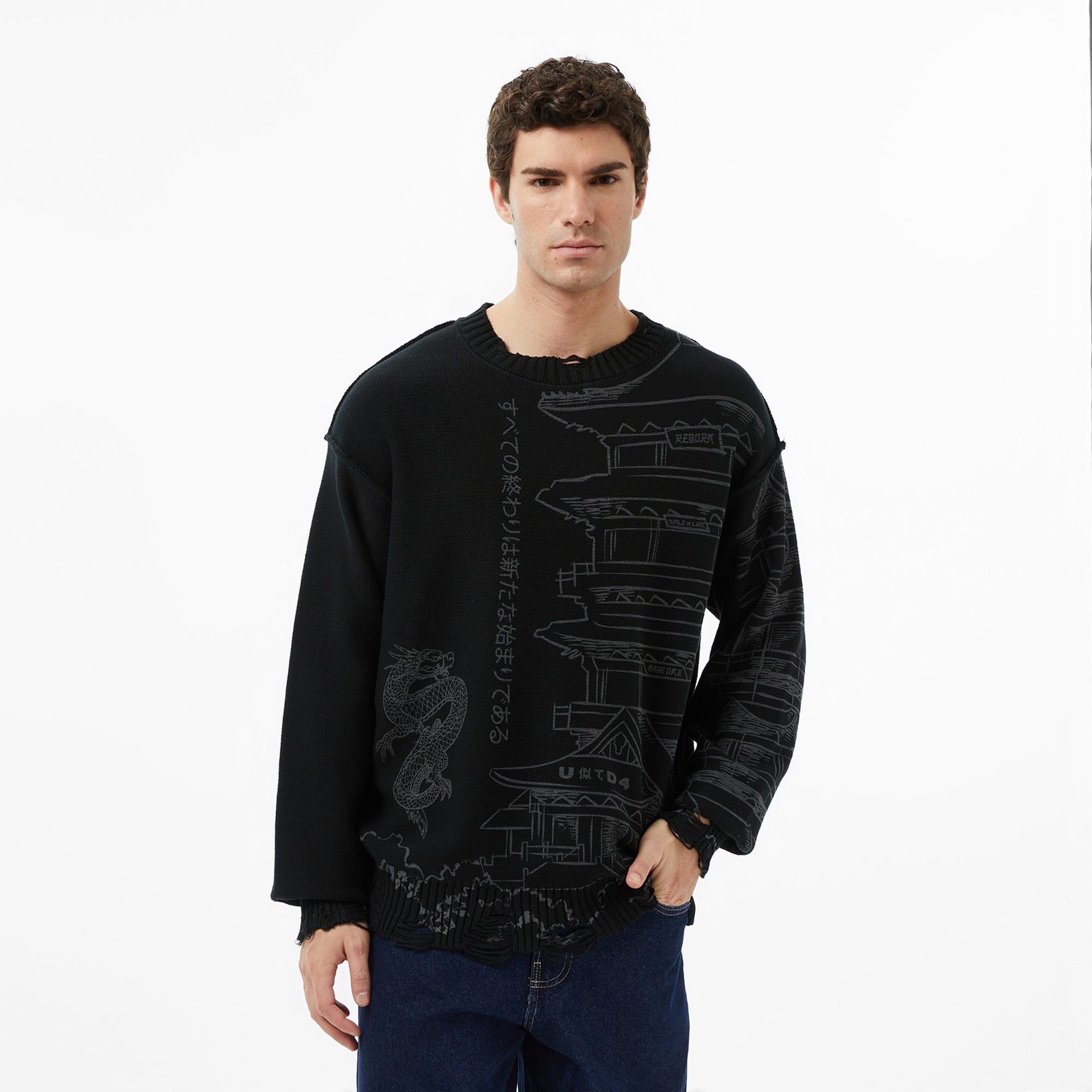 UNITED4 Erkek Siyah Triko