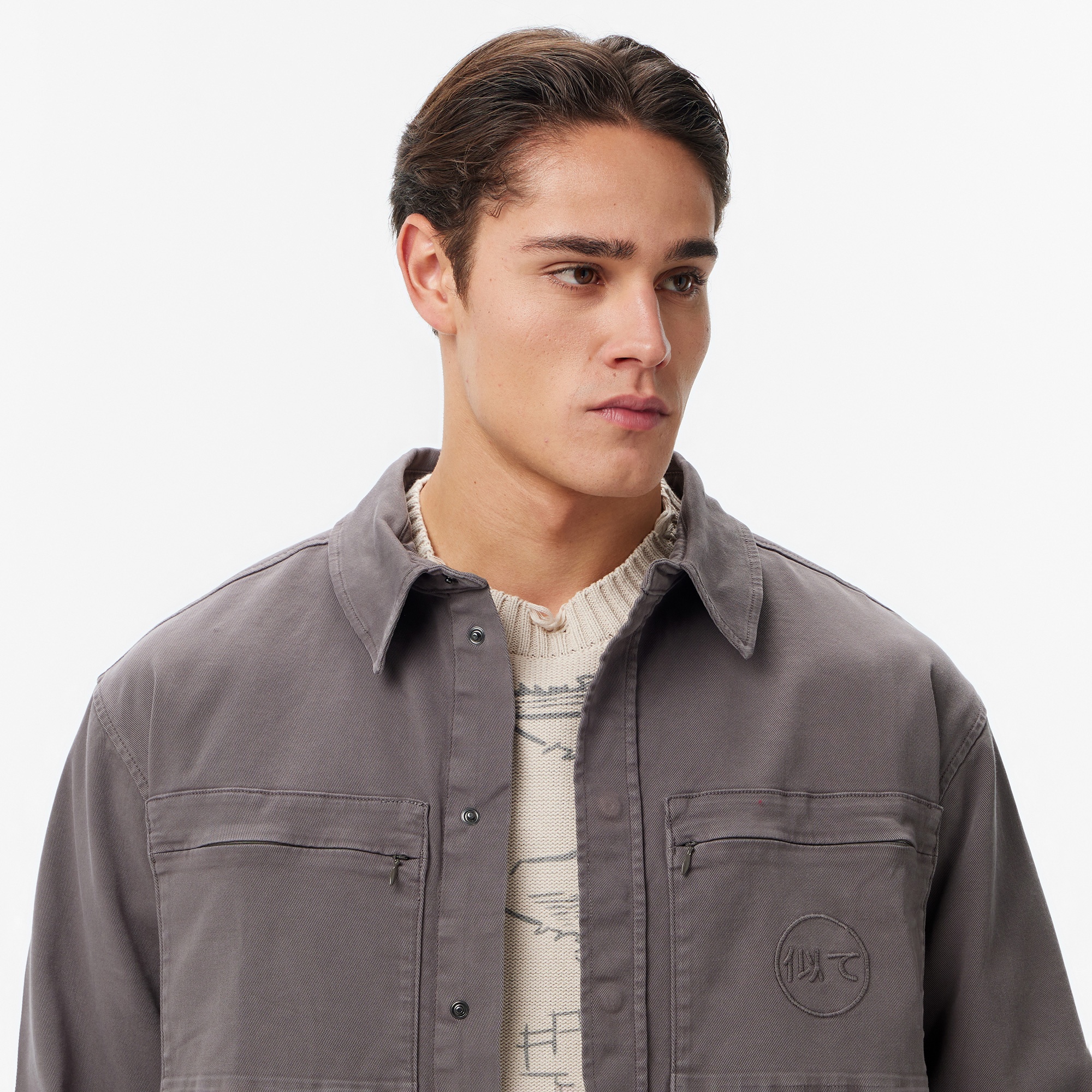 UNITED4 Essentials Erkek Gri Gömlek