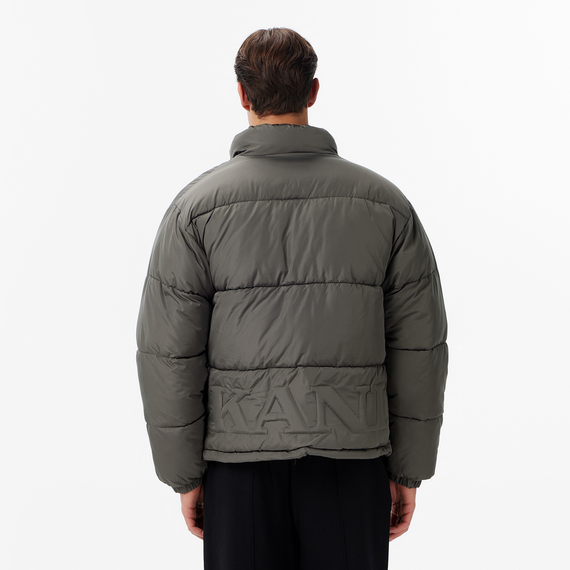 Karl Kani Small Signature Embossed Puffer Erkek Gri Mont