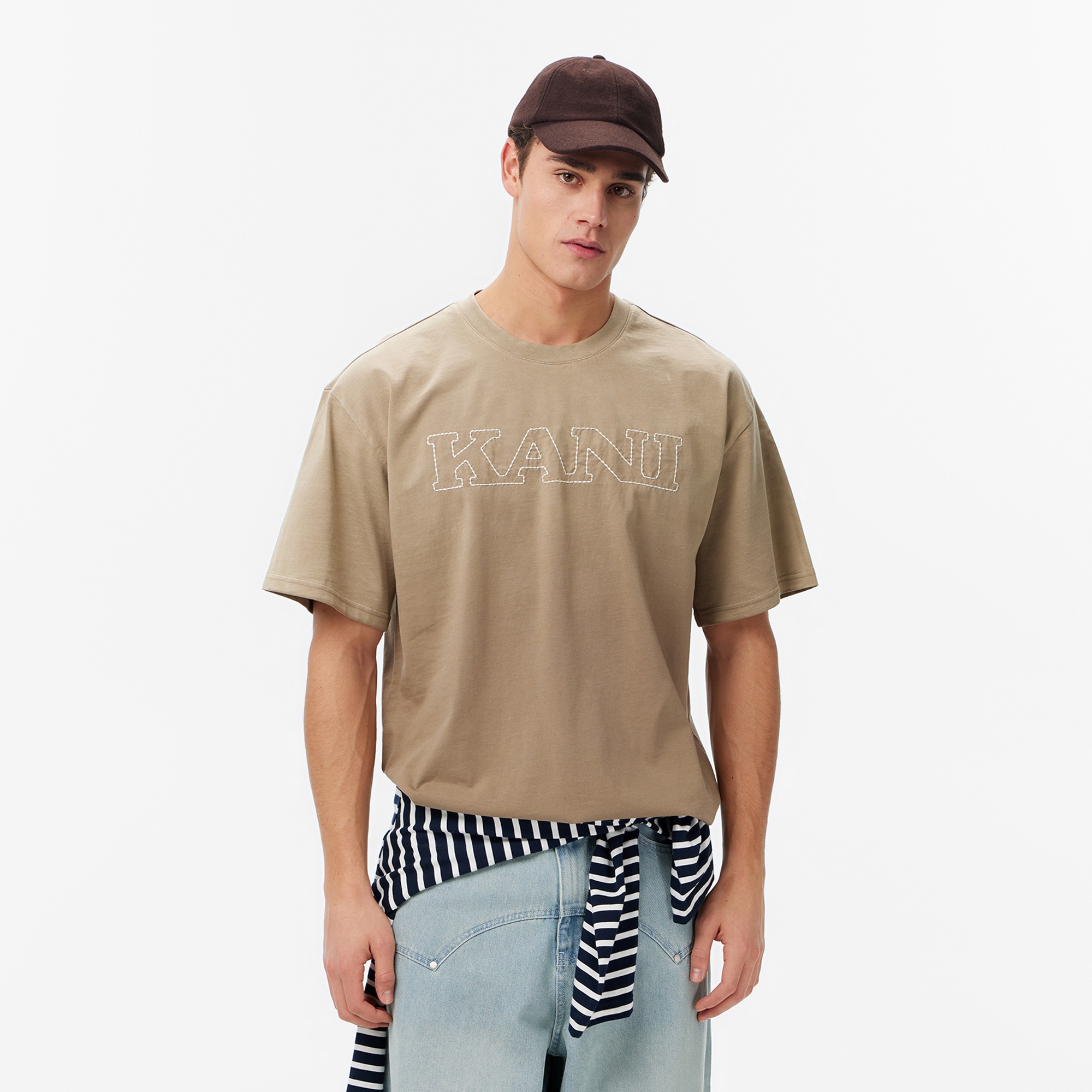 Karl Kani Retro Washed Denim Erkek Kahverengi T-Shirt