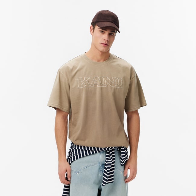  Karl Kani Retro Washed Denim Erkek Kahverengi T-Shirt