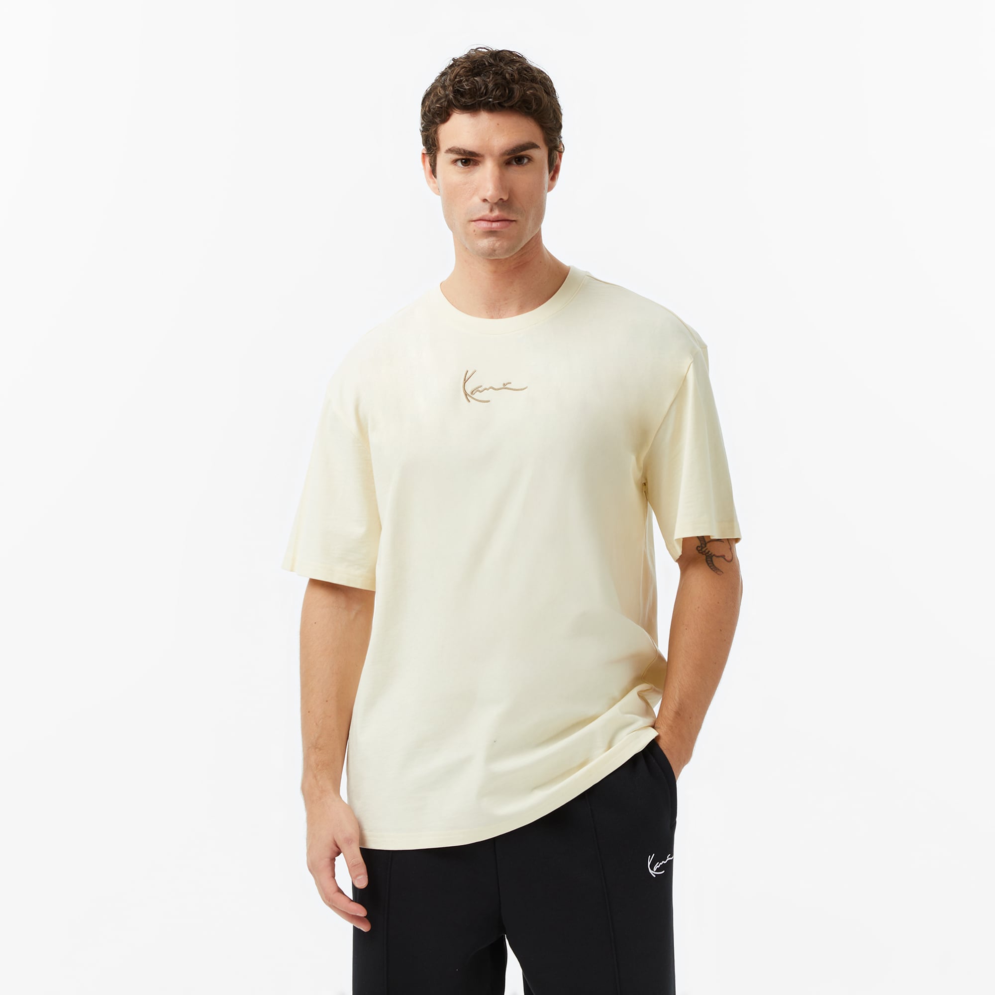  Karl Kani Signature Erkek Bej T-Shirt