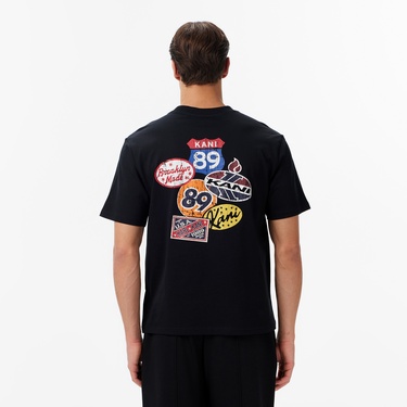 Karl Kani Retro Patch Print Erkek Siyah T-Shirt