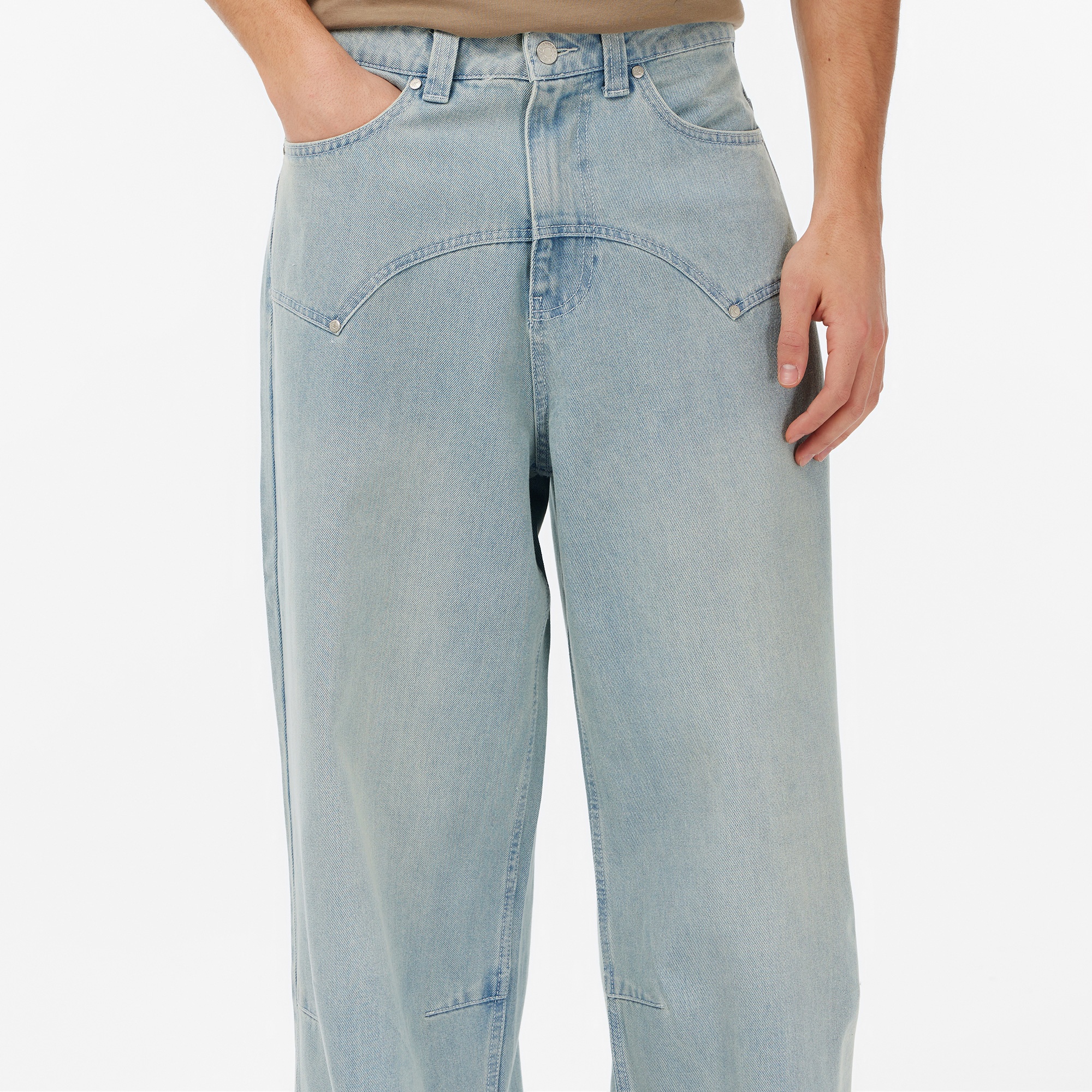 Karl Kani OG Washed Western Relaxed Baggy Erkek Mavi Pantolon