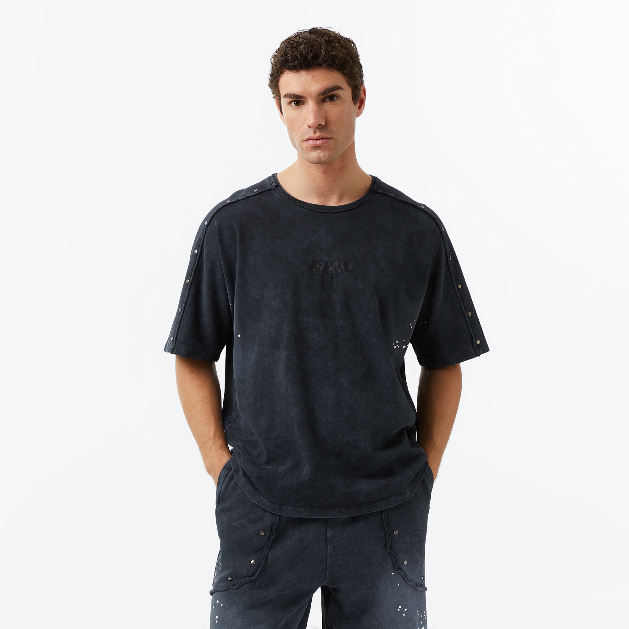 Les Benjamins Essentials 305 Erkek Mor T-Shirt