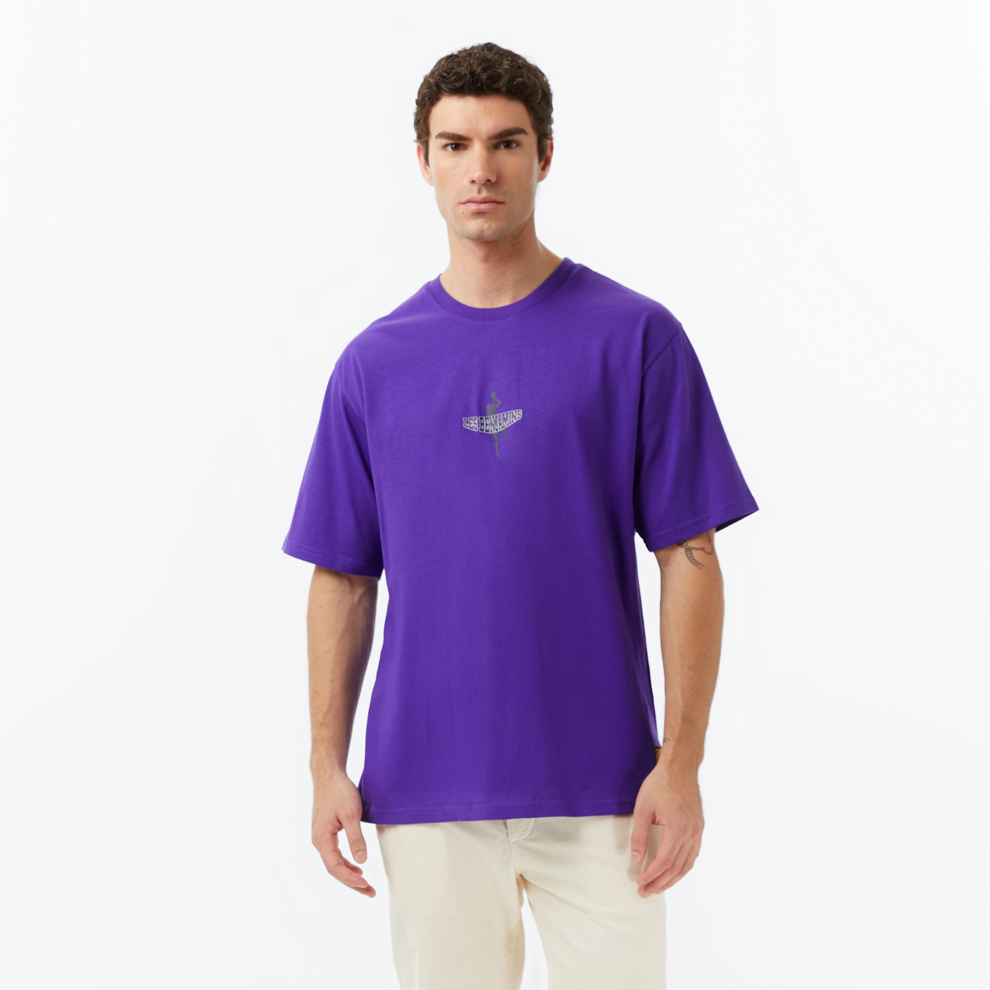 Les Benjamins Essentials 709 Erkek Mor T-Shirt