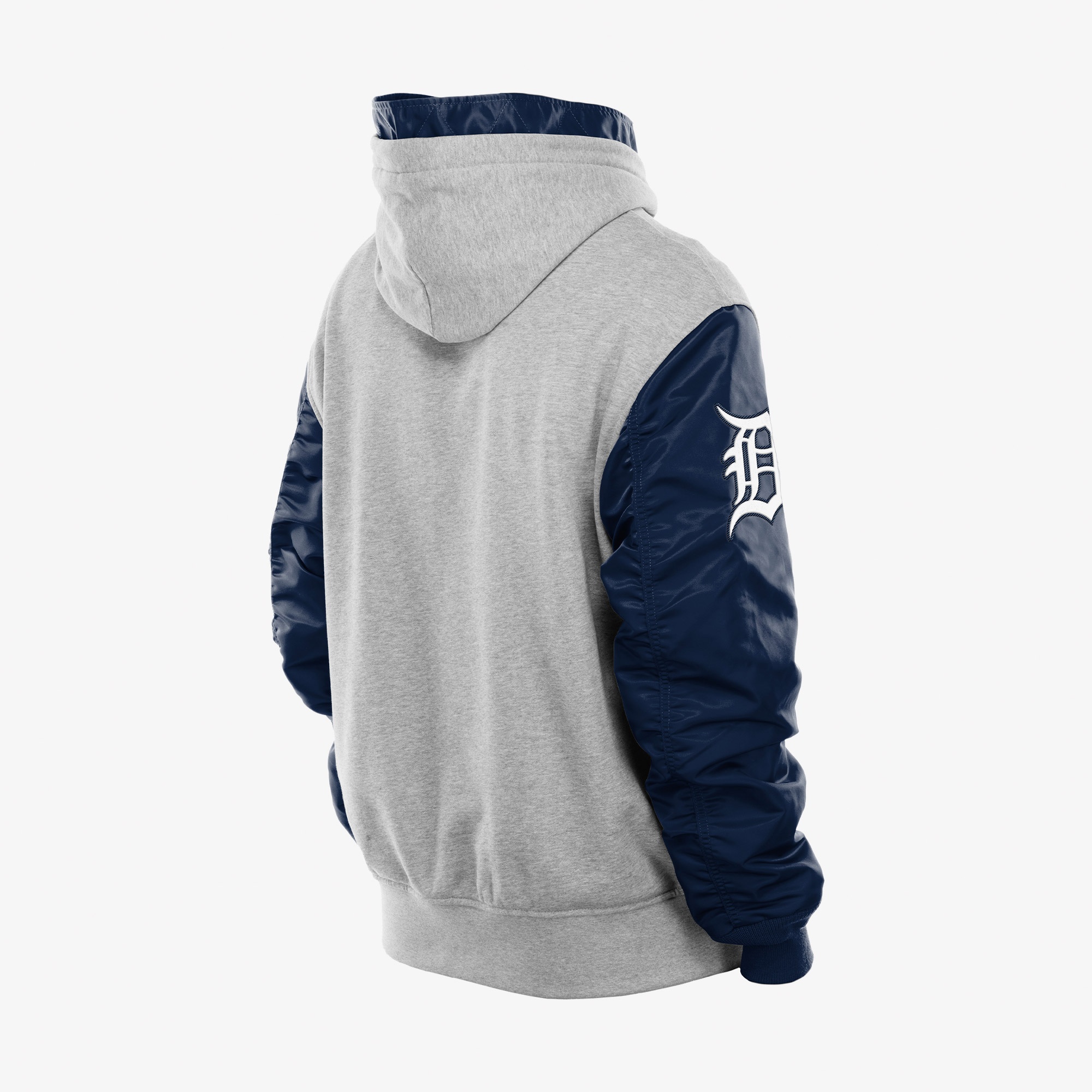 Alpha Industries x New Era Detroit Tigers MA-1 Full Zip Erkek Gri Sweatshirt