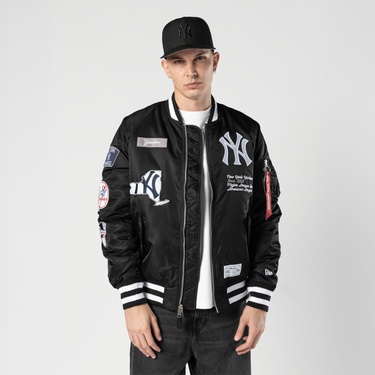  Alpha Industries x New Era New York Yankees MA-1 Bomber Erkek Siyah Mont