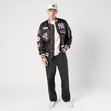  Alpha Industries x New Era New York Yankees MA-1 Bomber Erkek Kahverengi Mont