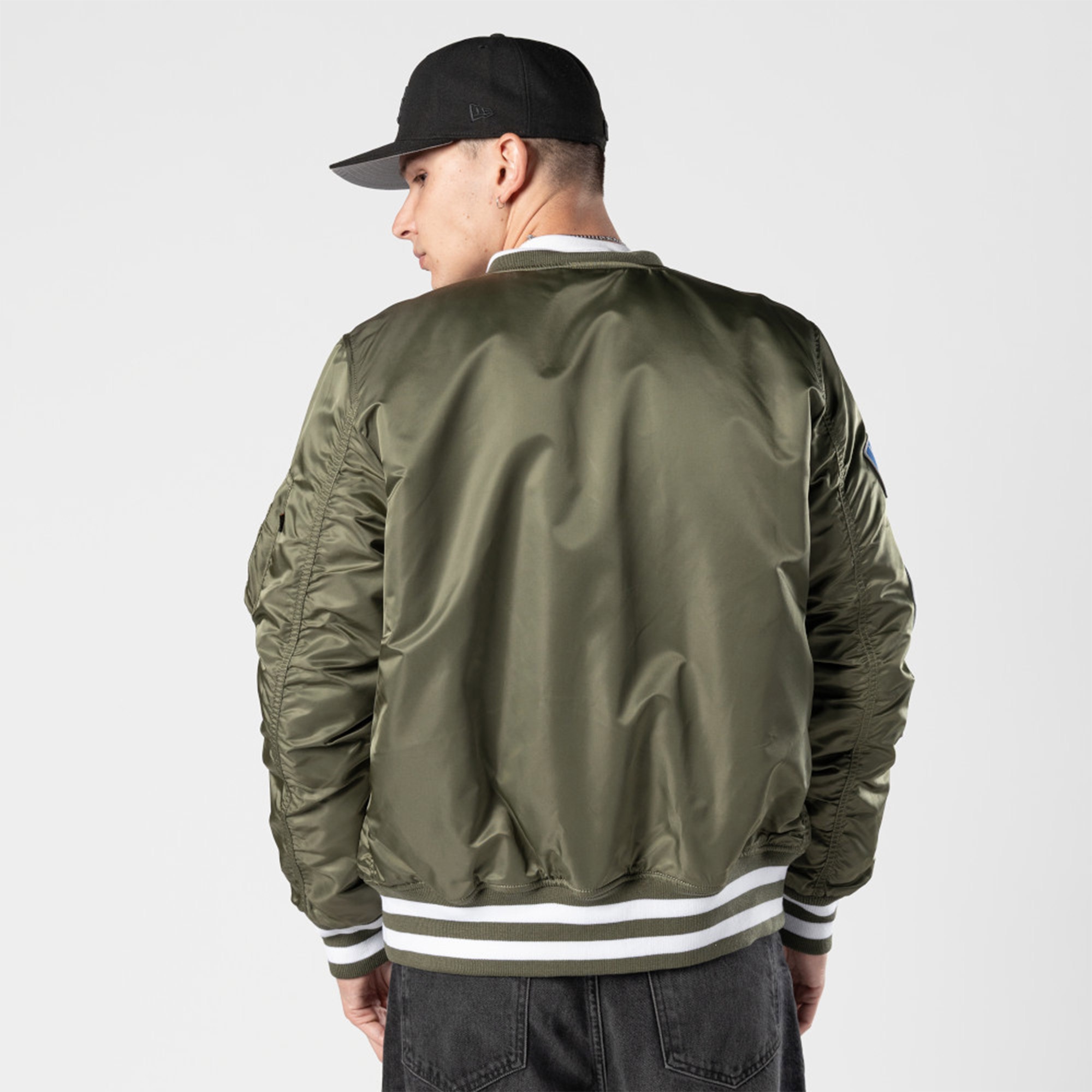Alpha Industries x New Era LA Dodgers MA-1 Bomber Erkek Yeşil Mont