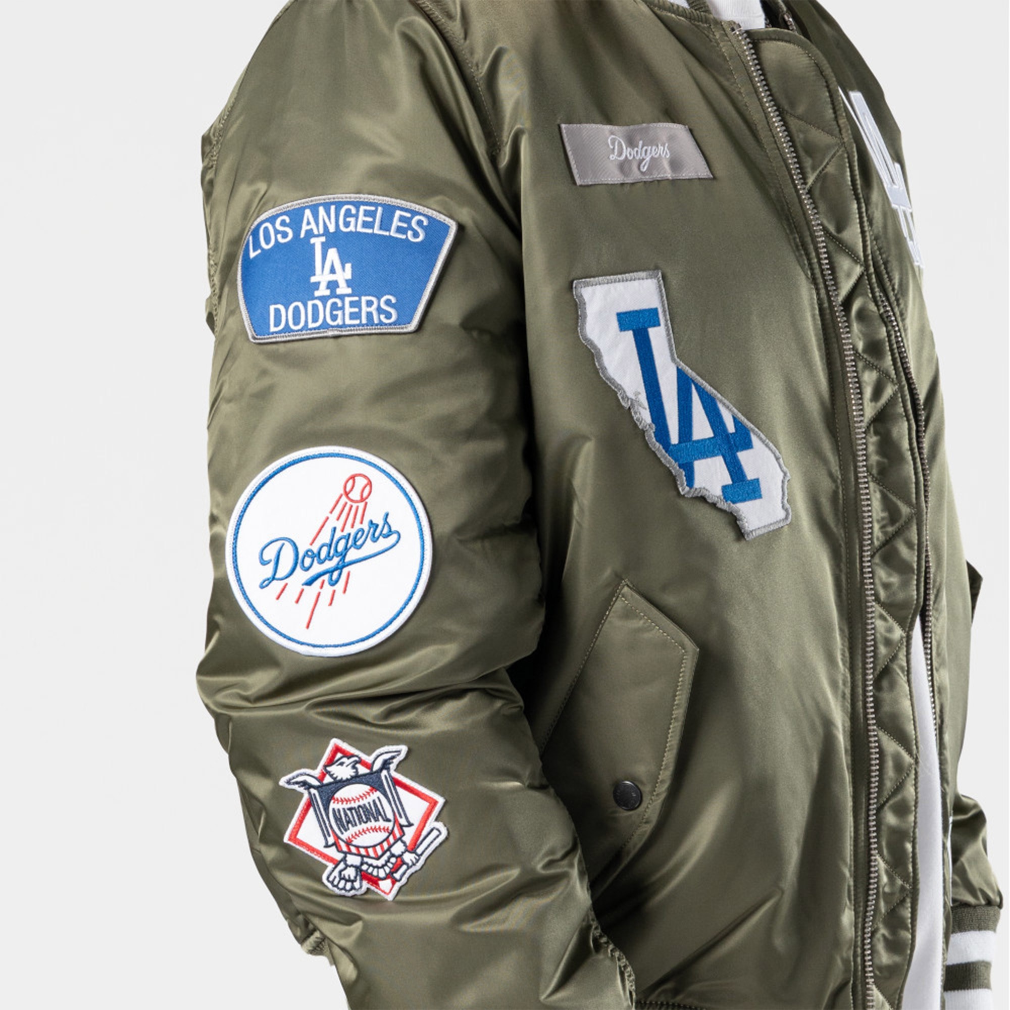 Alpha Industries x New Era LA Dodgers MA-1 Bomber Erkek Yeşil Mont