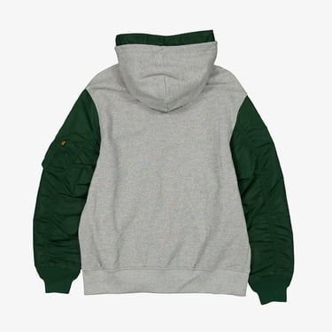  Alpha Industries x New Era Green Bay Packers MA-1 Full Zip Erkek Gri/Yeşil Sweatshirt