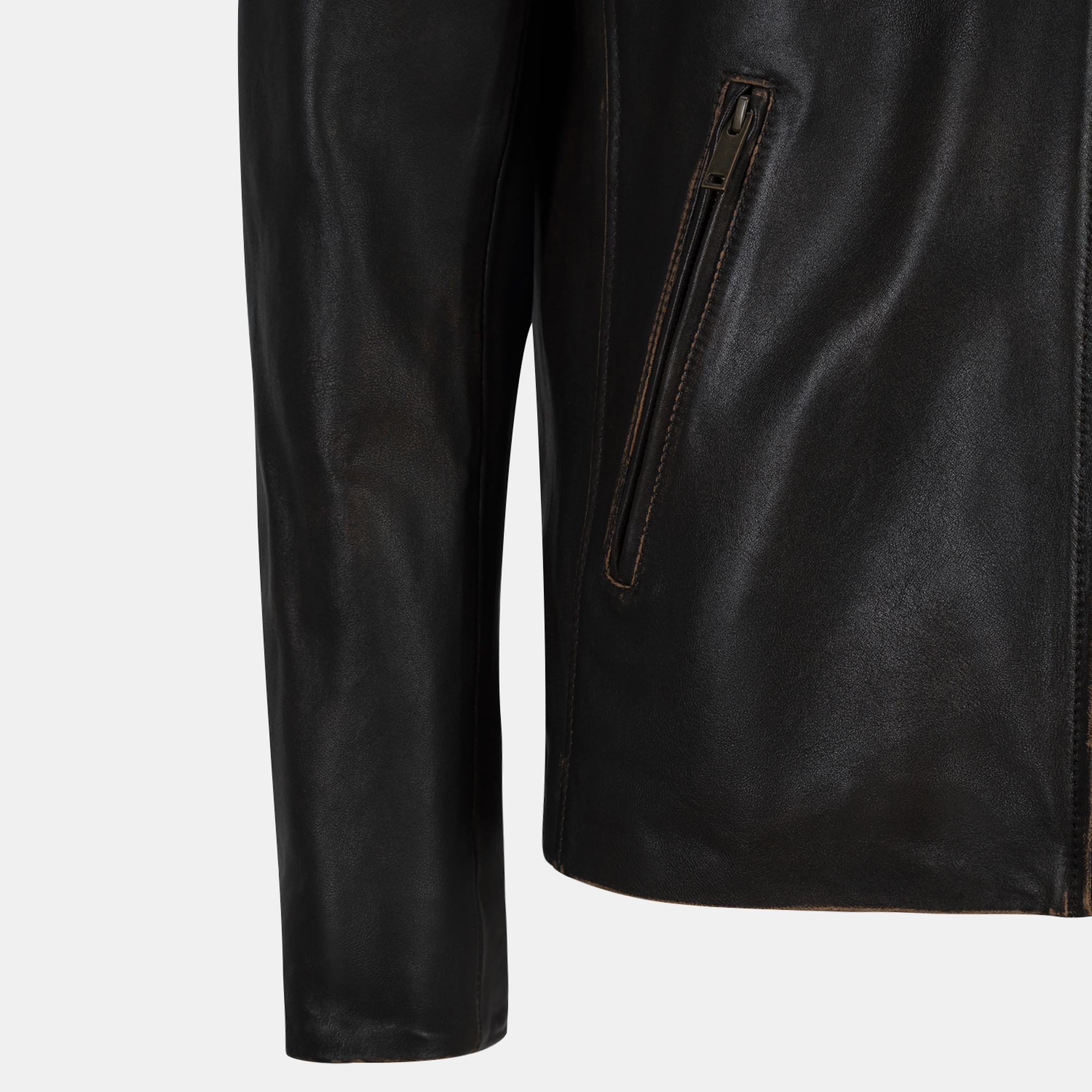 Zenon Siyah Erkek Vintage Deri Ceket