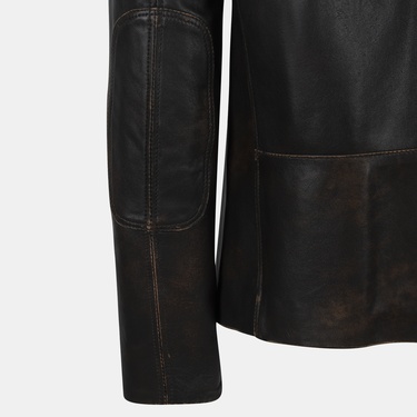  Zenon Siyah Erkek Vintage Deri Ceket