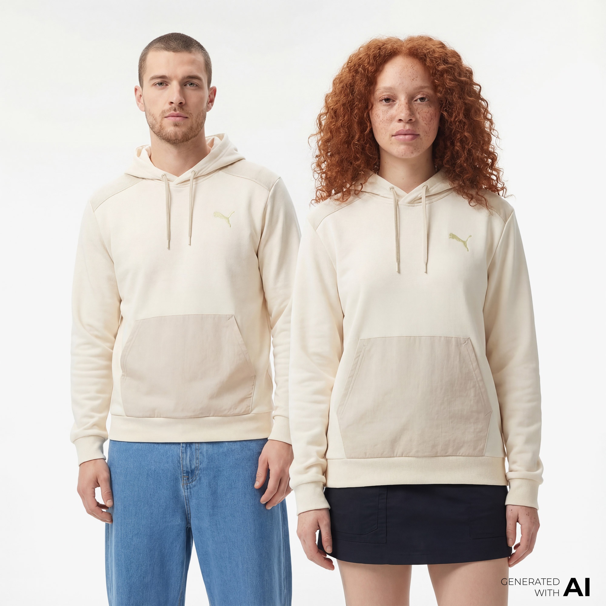 Puma M Concept Unisex Krem Hoodie
