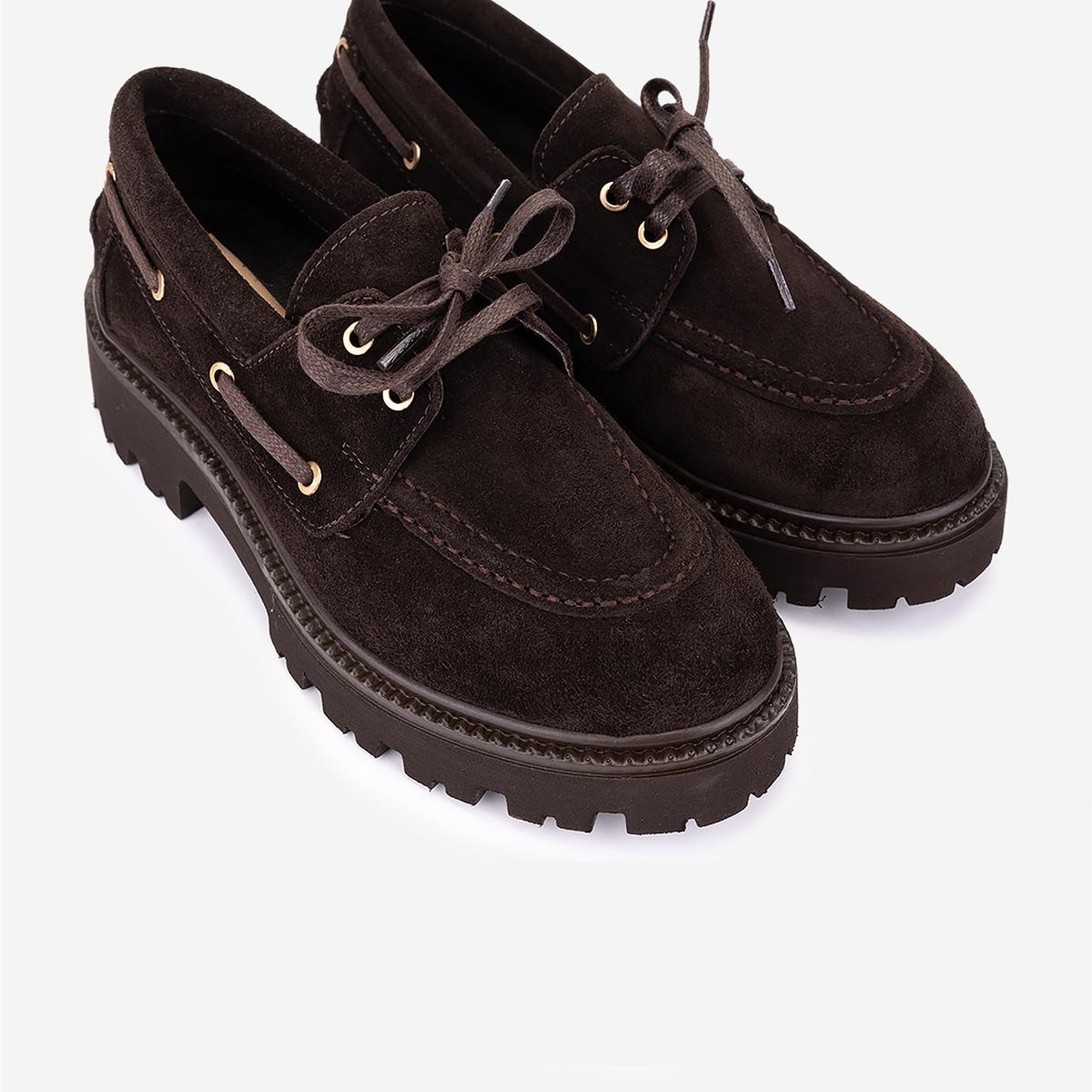 Valmenti Kadın Hakiki Deri Kahverengi Süet Casual Ayakkabı