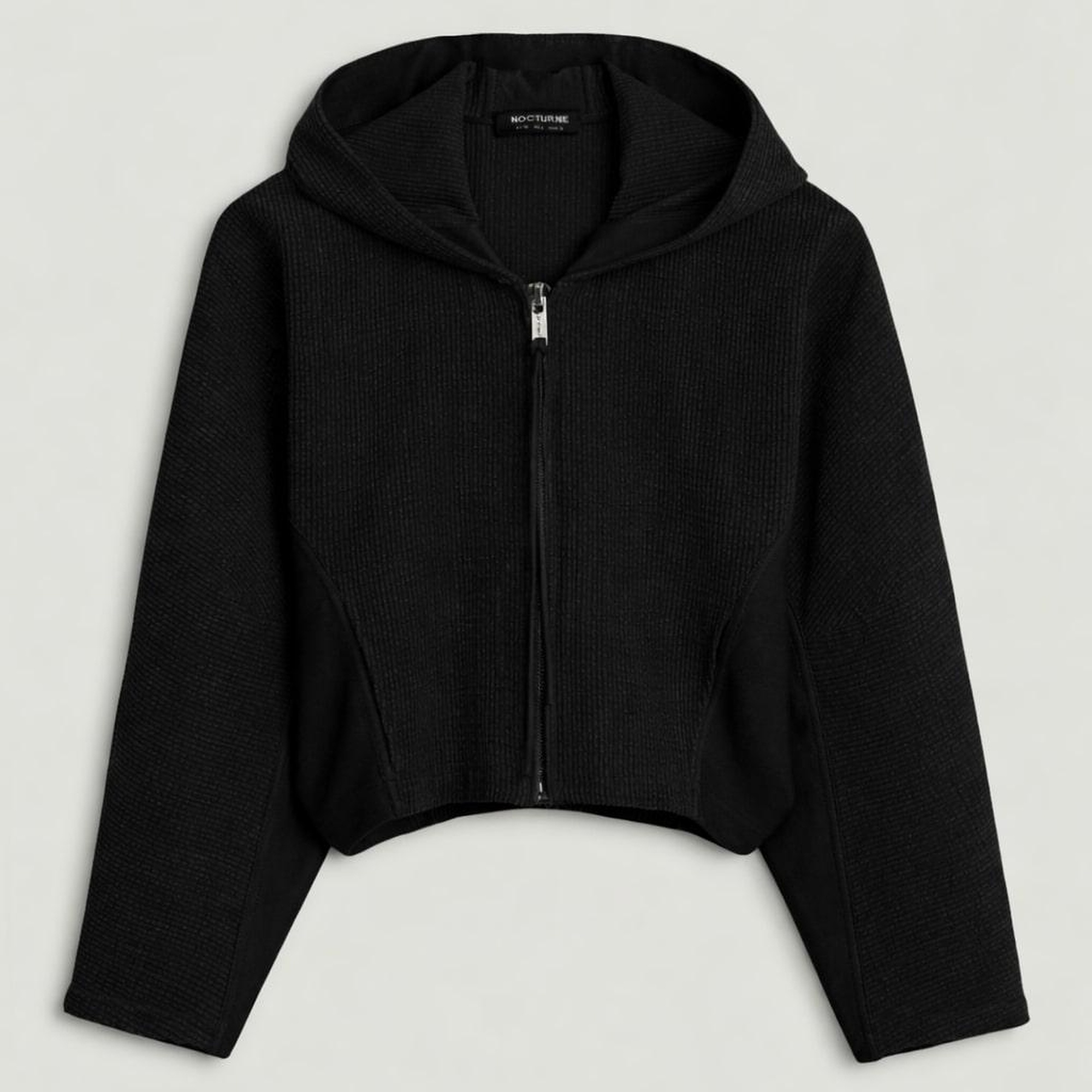 Dökümlü Kapüşonlu Ceket