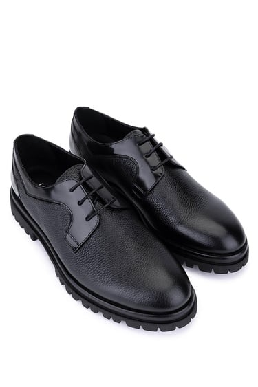  Tamer Tanca Erkek Hakiki Deri Siyah Klasik Ayakkabı