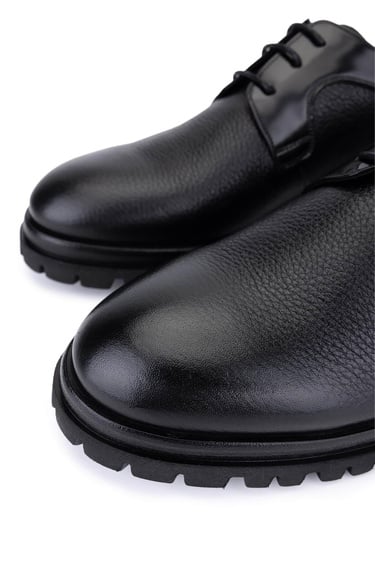  Tamer Tanca Erkek Hakiki Deri Siyah Klasik Ayakkabı