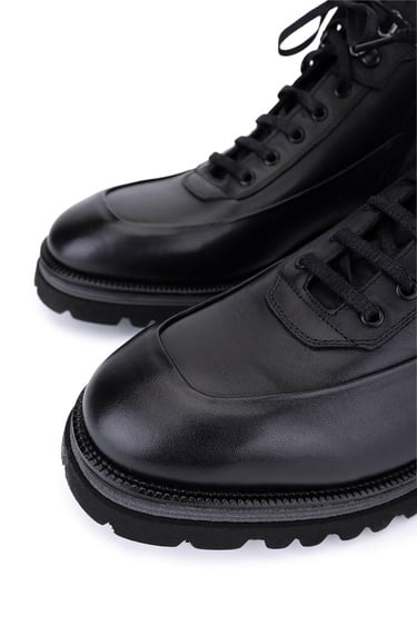  Tamer Tanca Erkek Hakiki Deri Siyah Casual Bot