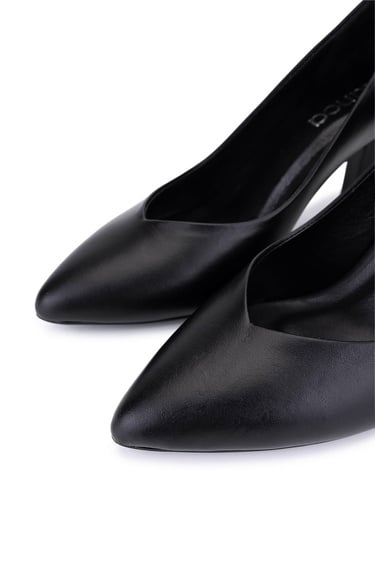  Tamer Tanca Kadın Siyah Analin Topuklu Ayakkabı