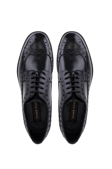  Tamer Tanca Erkek Hakiki Deri Siyah Casual Ayakkabı