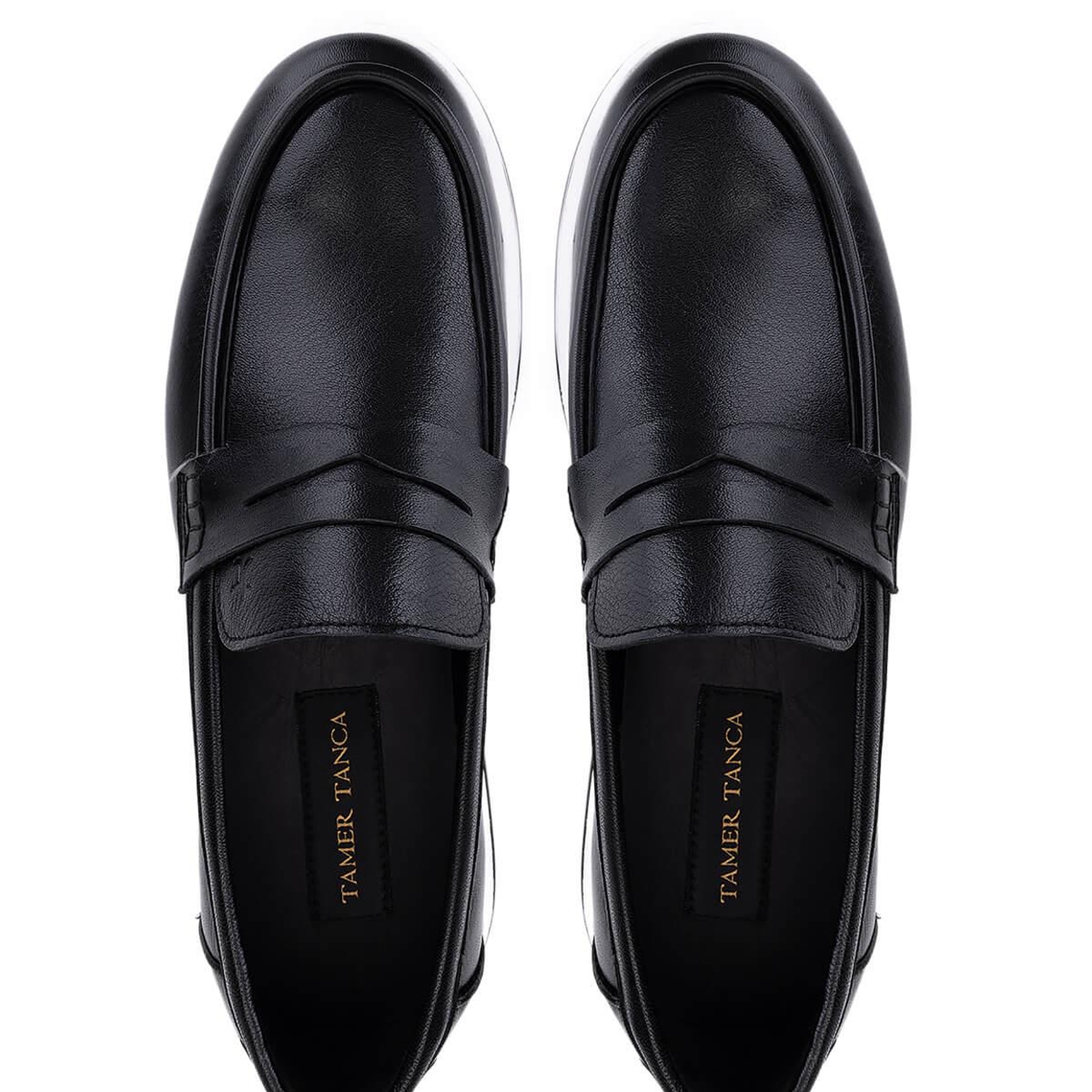 Tamer Tanca Erkek Hakiki Deri Siyah Loafer Ayakkabı