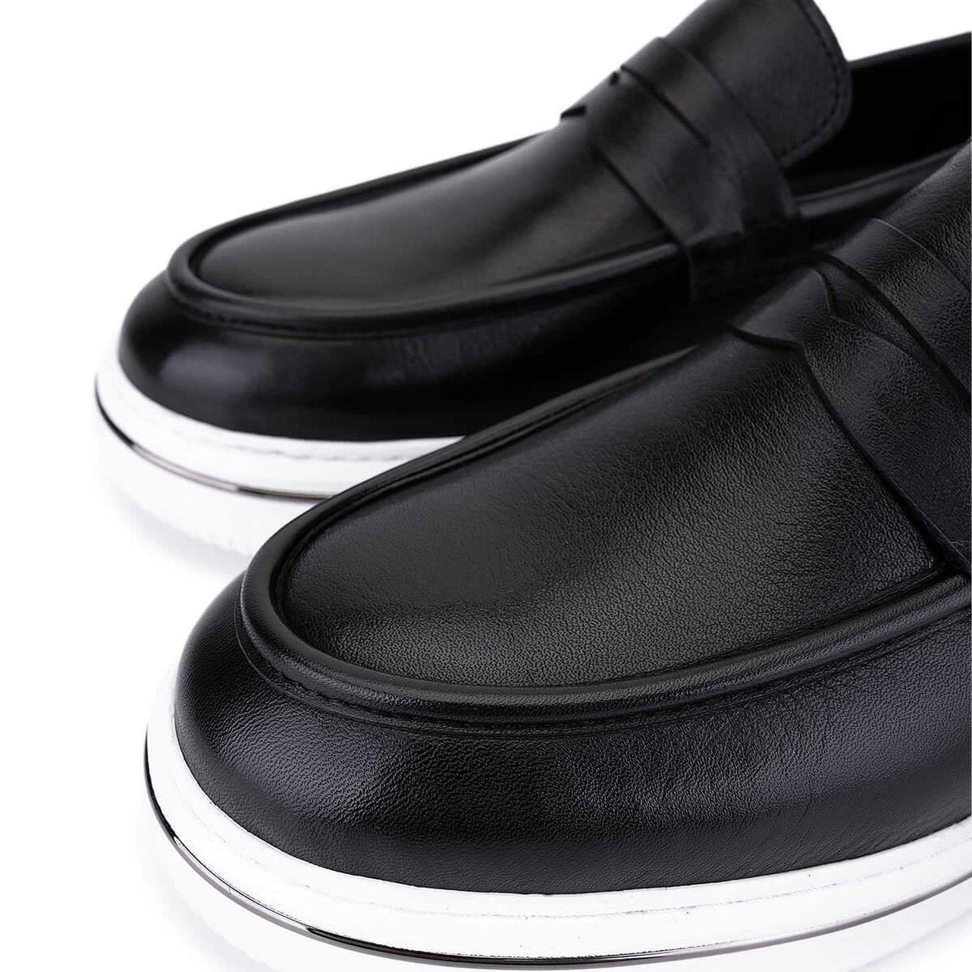 Tamer Tanca Erkek Hakiki Deri Siyah Loafer Ayakkabı