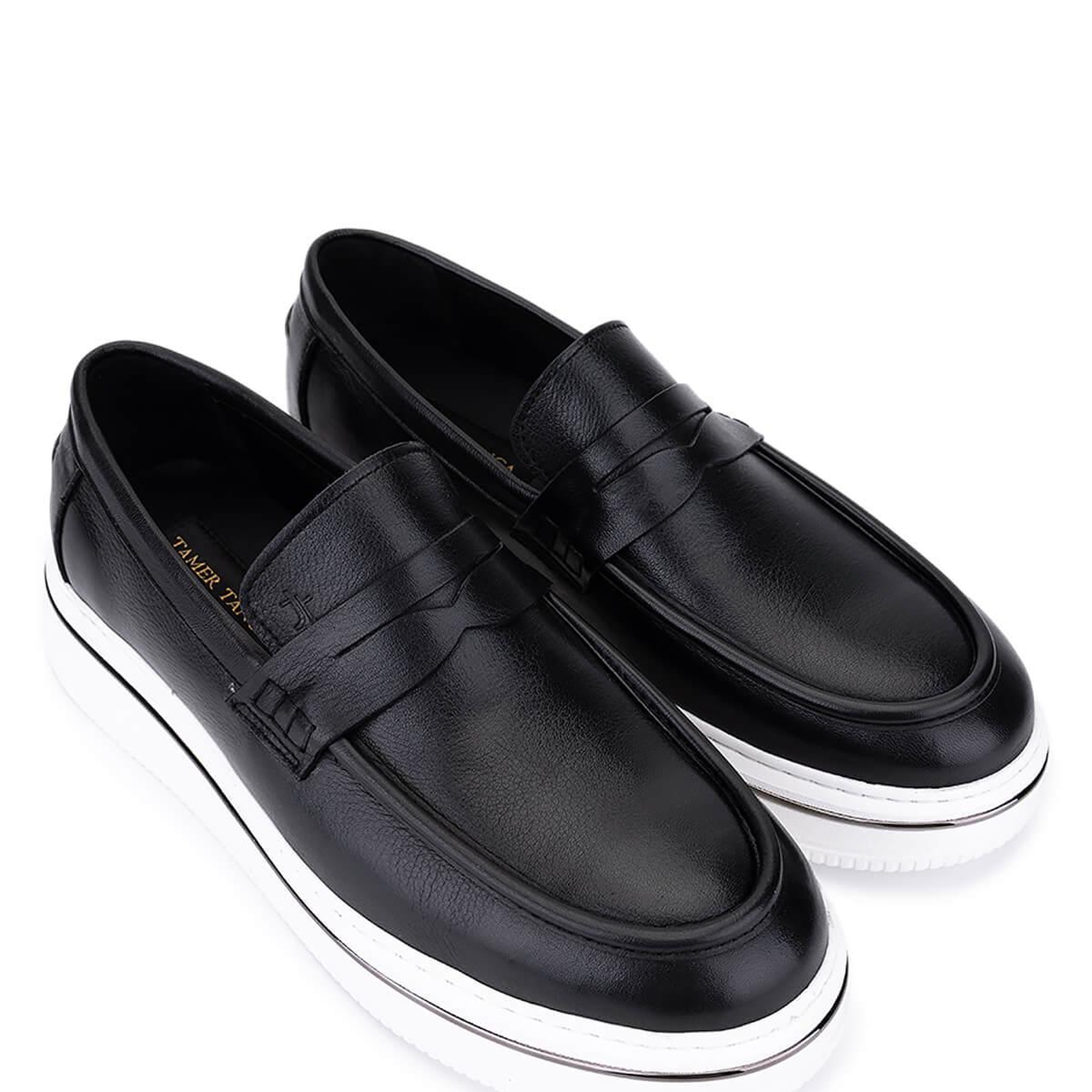 Tamer Tanca Erkek Hakiki Deri Siyah Loafer Ayakkabı
