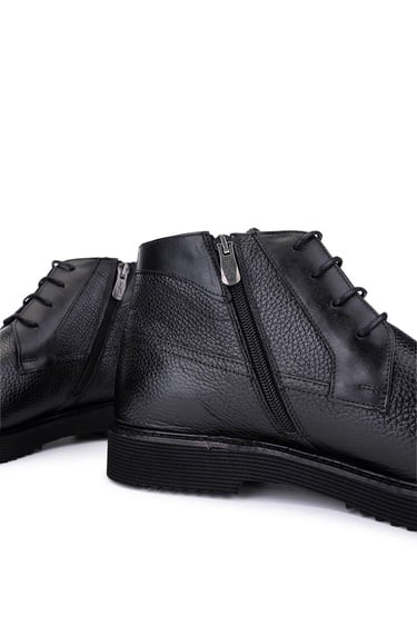  Tamer Tanca Erkek Hakiki Deri Siyah Klasik Bot