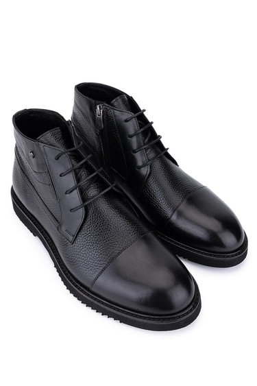  Tamer Tanca Erkek Hakiki Deri Siyah Klasik Bot