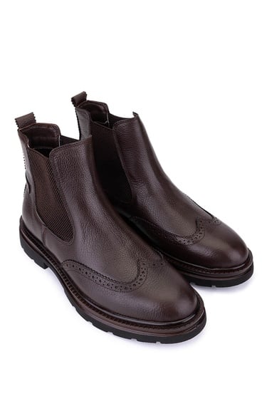  Tamer Tanca Erkek Hakiki Deri Kahverengi Casual Bot