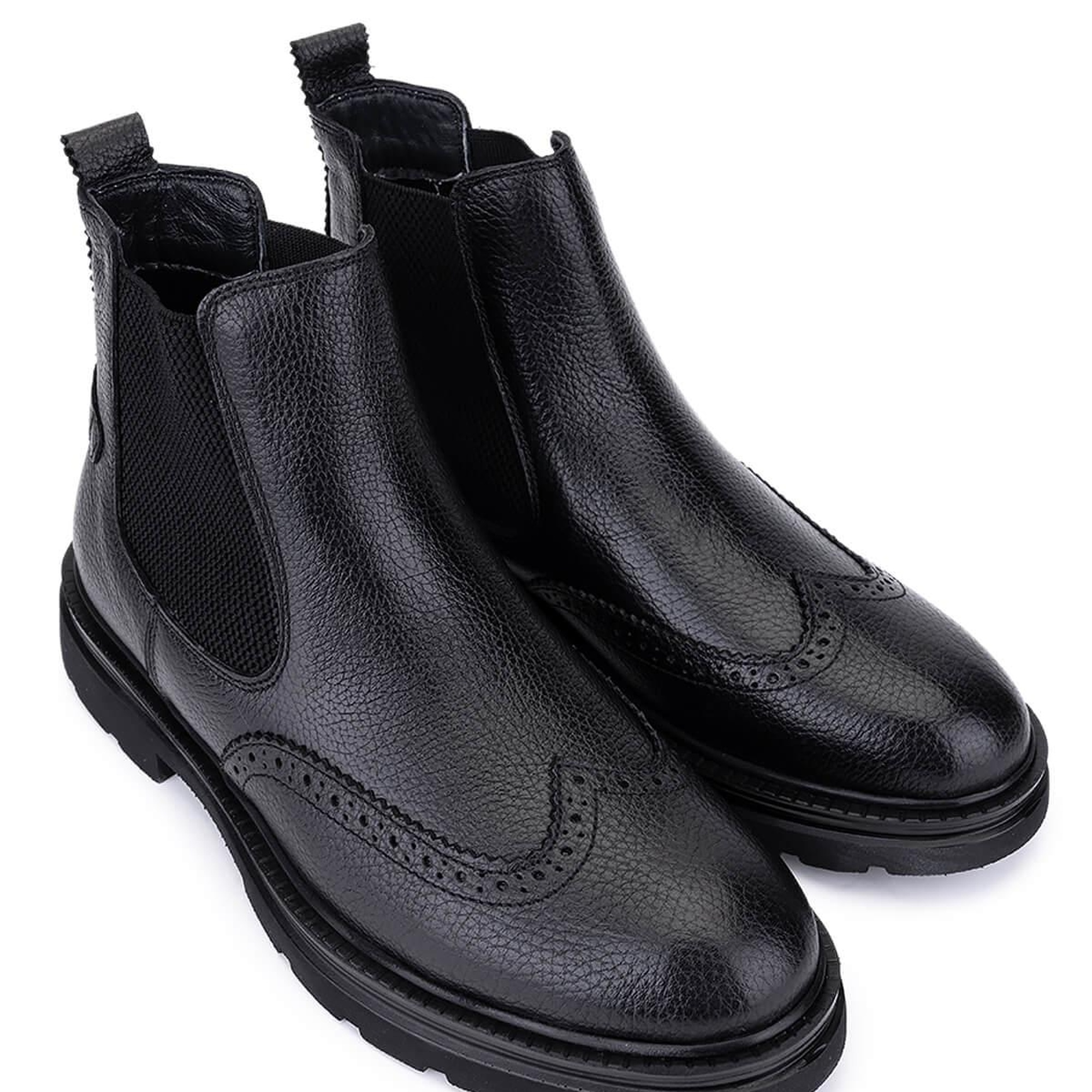 Tamer Tanca Erkek Hakiki Deri Siyah Casual Bot