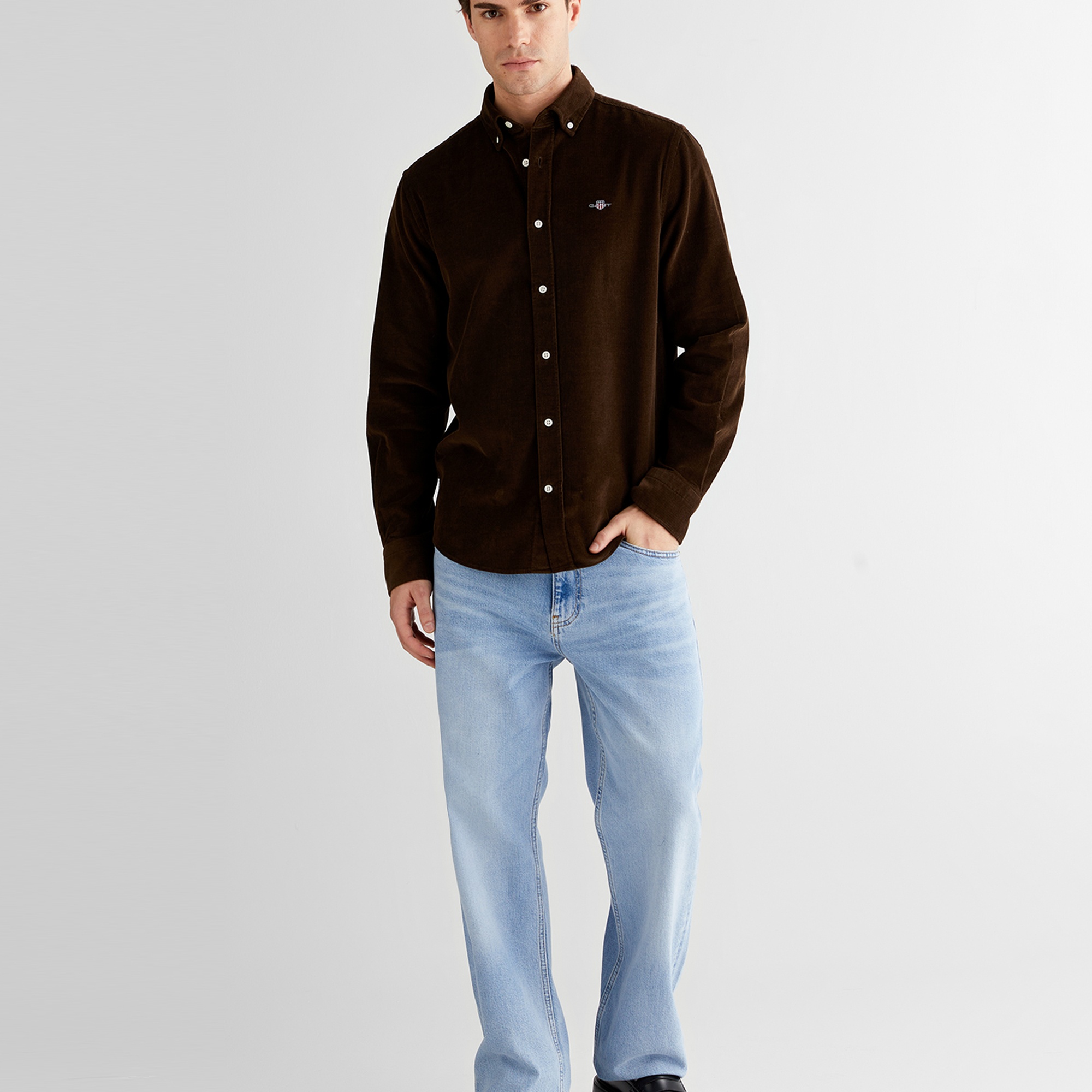 GANT Erkek Kahverengi Regular Fit Düğmeli Gömlek