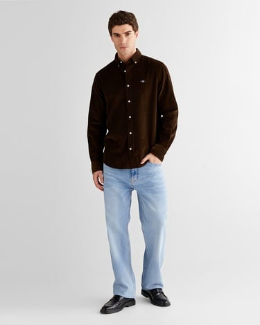  GANT Erkek Kahverengi Regular Fit Düğmeli Gömlek