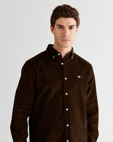  GANT Erkek Kahverengi Regular Fit Düğmeli Gömlek