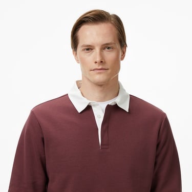  Nautica Erkek Bordo Uzun Kollu Polo Yaka T-Shirt