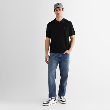  GANT Erkek Siyah Standart Fit Polo Yaka Triko