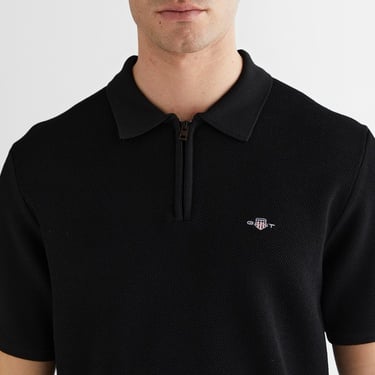  GANT Erkek Siyah Standart Fit Polo Yaka Triko