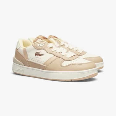  Lacoste T-Clip Kadın Bej Sneaker