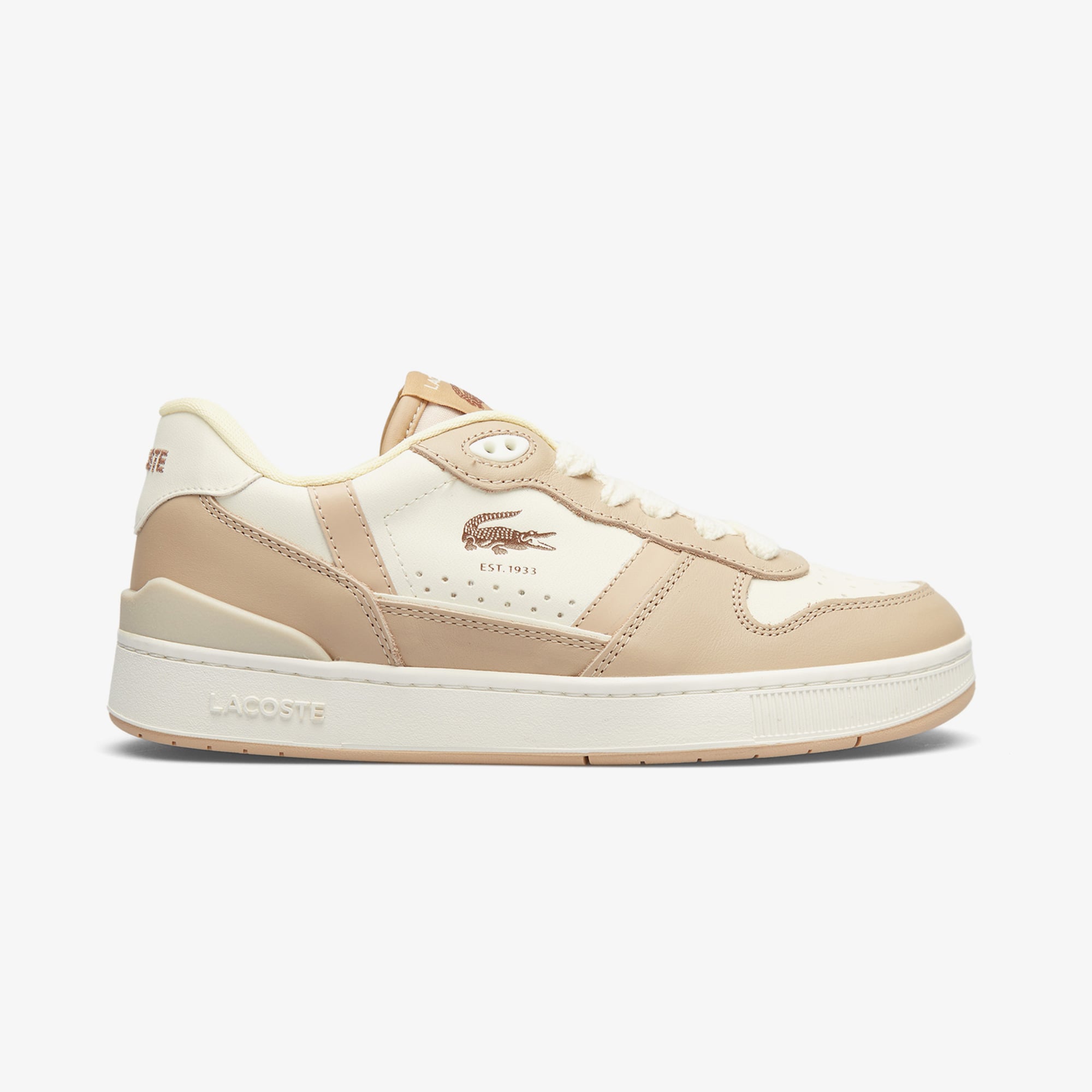  Lacoste T-Clip Kadın Bej Sneaker