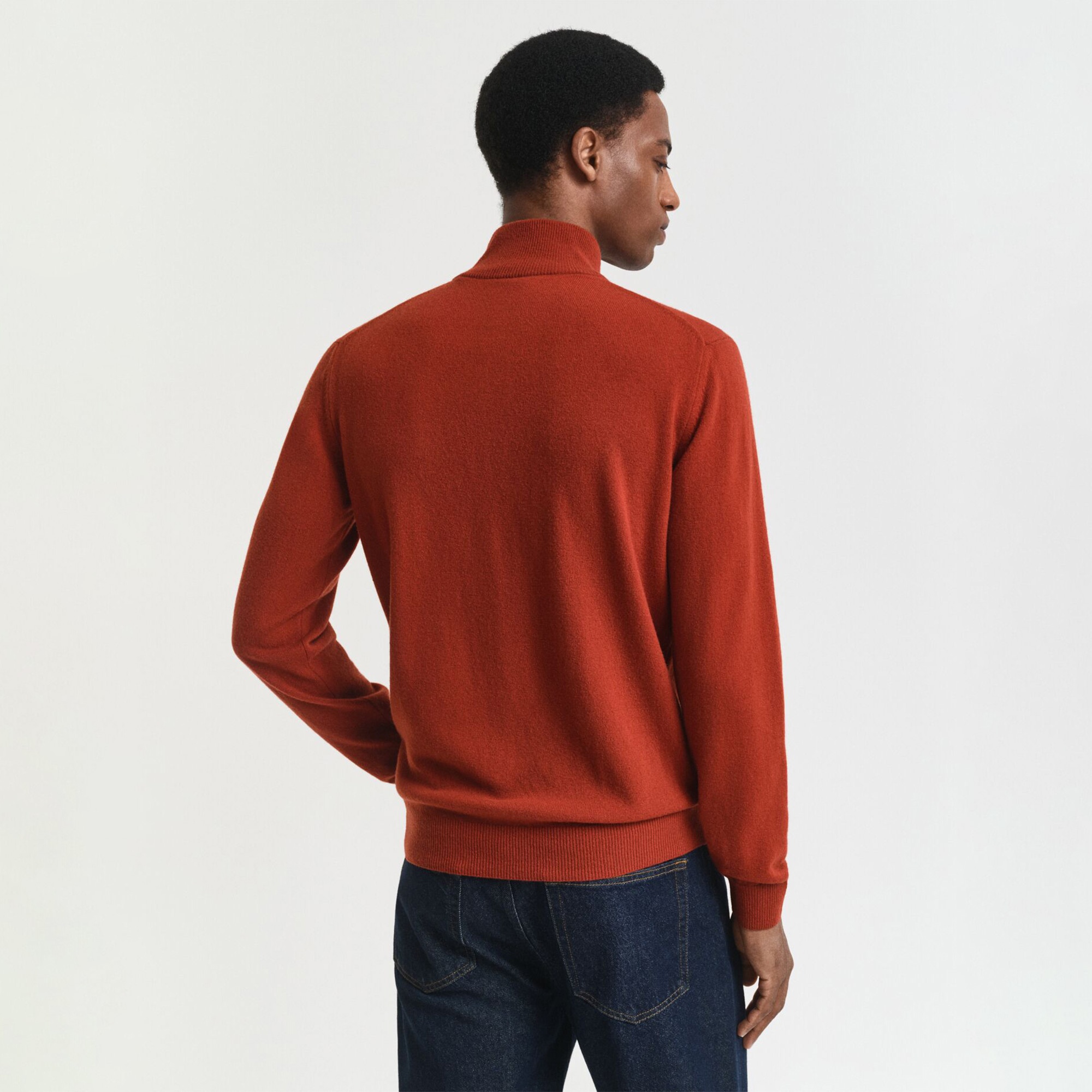 GANT Erkek Kırmızı Regular Fit Yarım Fermuarlı Kazak