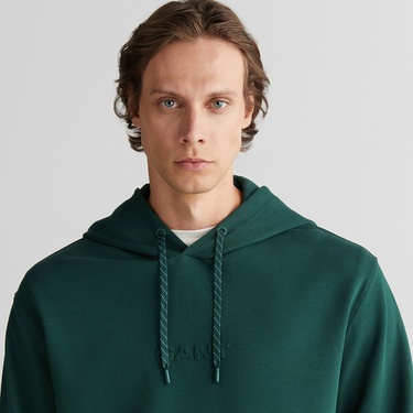 GANT Erkek Yeşil Relaxed Fit Kapüşonlu Sweatshirt