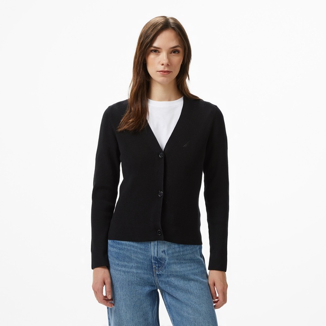  Nautica Kadın Siyah Regular Fit Hırka