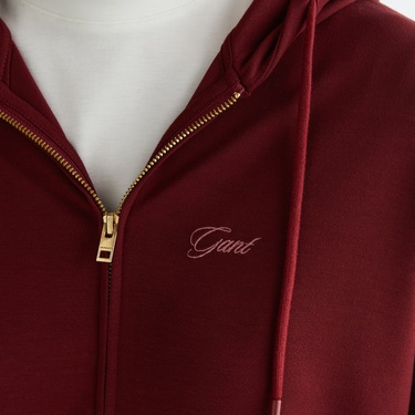  GANT Kadın Bordo Regular Fit Fermuarlı Sweatshirt