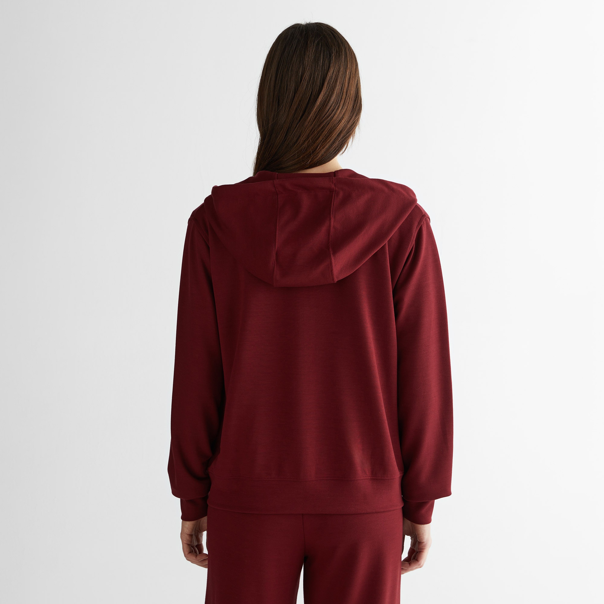 GANT Kadın Bordo Regular Fit Fermuarlı Sweatshirt