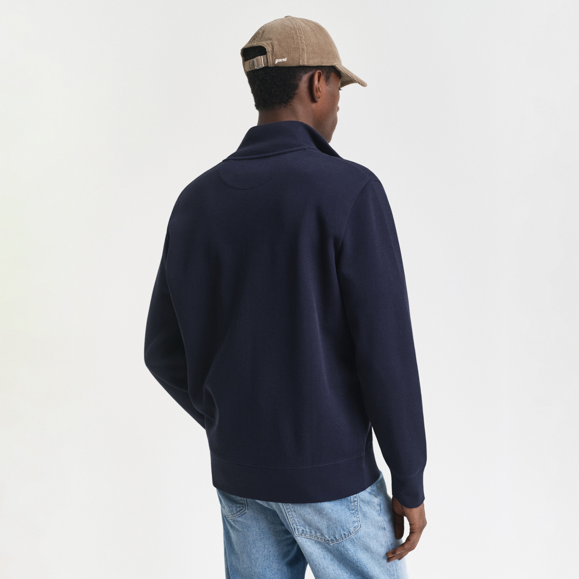 GANT Erkek Lacivert Regular Fit Fermuarlı Hırka