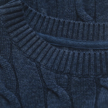  GANT Erkek Lacivert Regular Fit Bisiklet Yaka Örgü Kazak