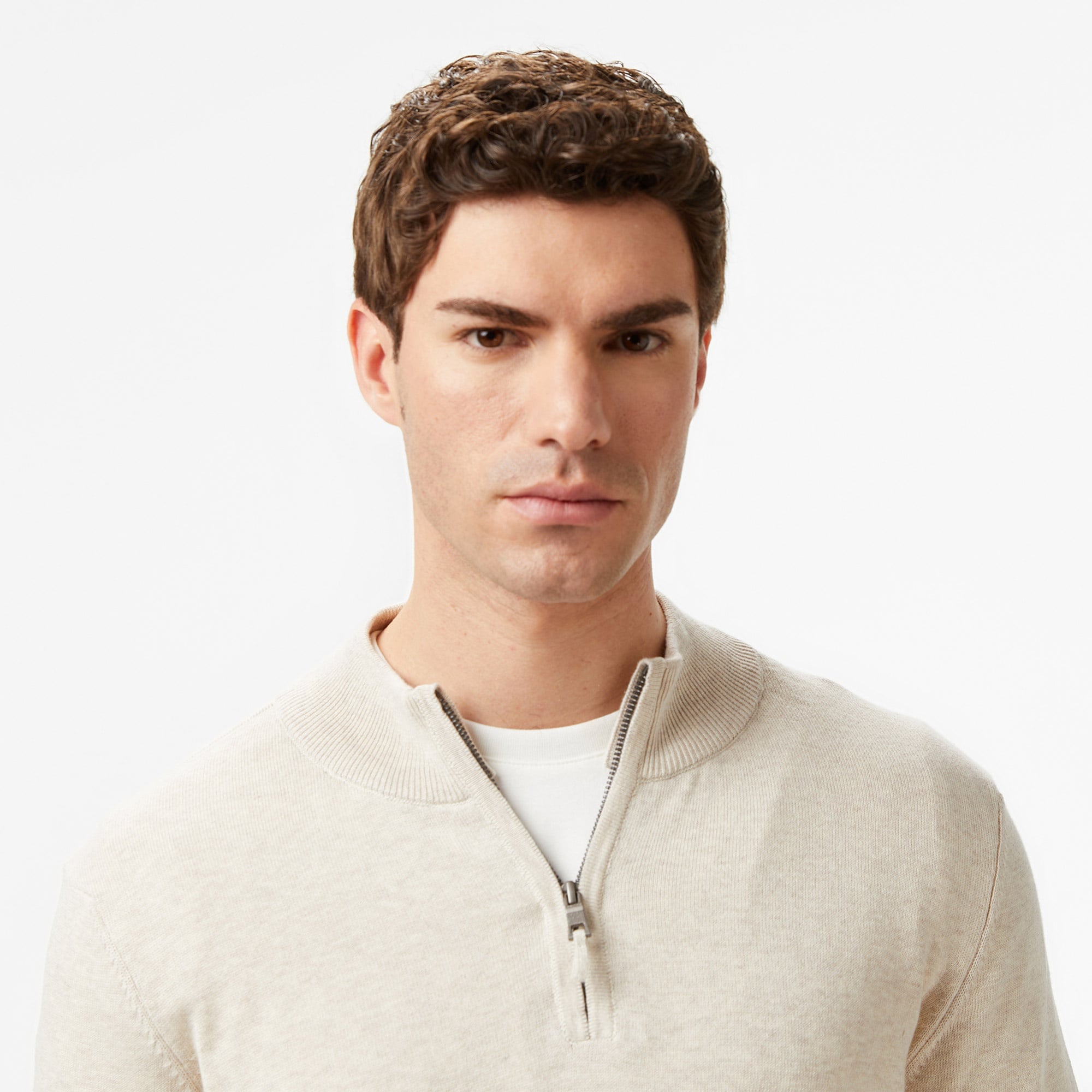 Nautica Erkek Krem Classic Fit Kazak